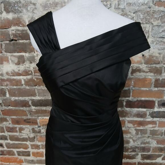 Mori Lee Womens Dress Size 8 Black One Shoulder Cocktail Party Wedding Guest - Picture 3 of 8